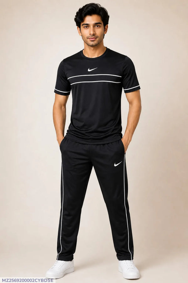 2 Pcs Men's Fleece Plain Tracksuit Winter Warm Casual Sportswear Set